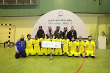 The Vice President for Educational and Academic Affairs Crowns the College of Education in Al-Kharj the University Futsal Championship Cup